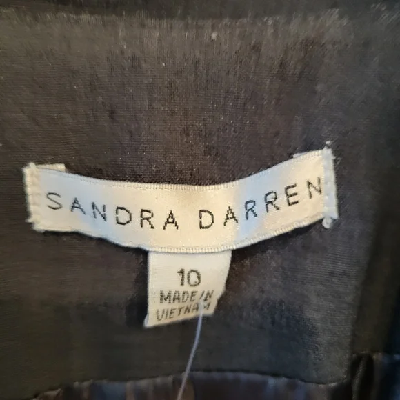 SANDRA DARREN Black Ruffled Gray Double- Breasted Blazer Midi Dress Size 10 - Picture 13 of 15